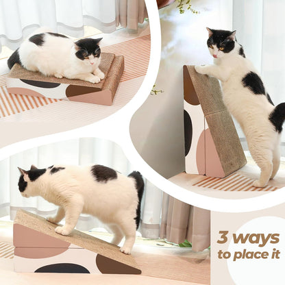 Cat Scratcher Cardboard, Kitty Cat Scratching Pad Recycle Corrugate Scratcher Cat Scratch Bed Long Lasting Reversable (Triangle)