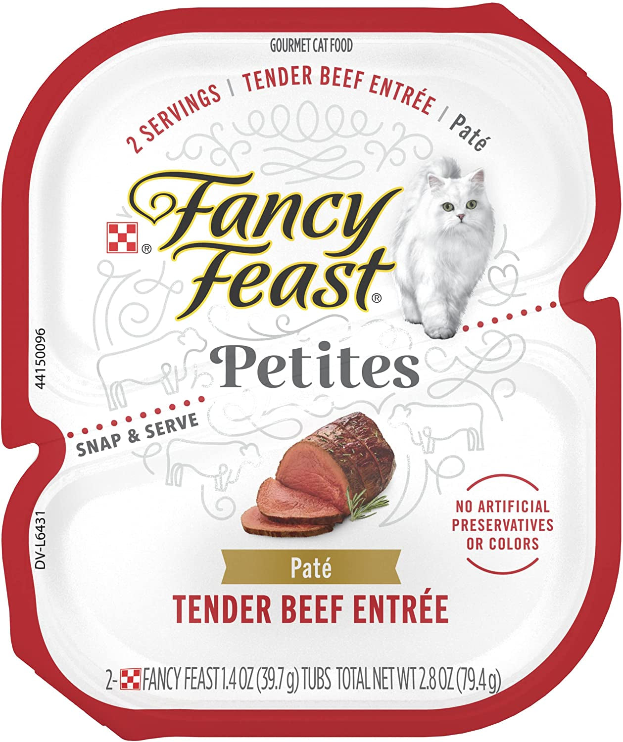 Purina  Gourmet Pate Wet Cat Food, Petites Tender Beef Entree - 2.8 Oz. Tub