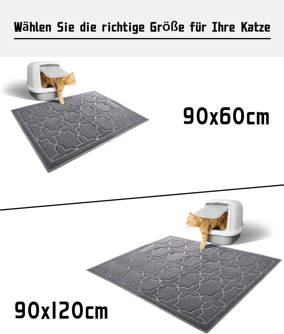 Durable Premium Cat Litter Mat, XL Jumbo and Extra Large Cat Box Mats, Easy Clean Non-Slip and Water Proof Litter Trapping Mat, Pet Litter Floor Mats, Soft, No Phthalate