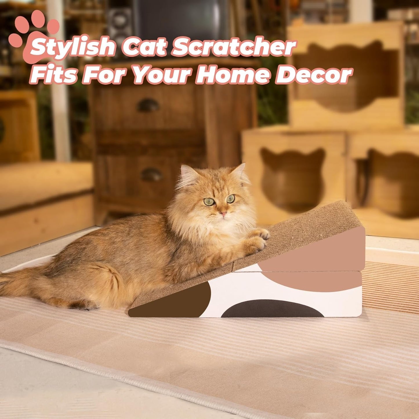 Cat Scratcher Cardboard, Kitty Cat Scratching Pad Recycle Corrugate Scratcher Cat Scratch Bed Long Lasting Reversable (Triangle)