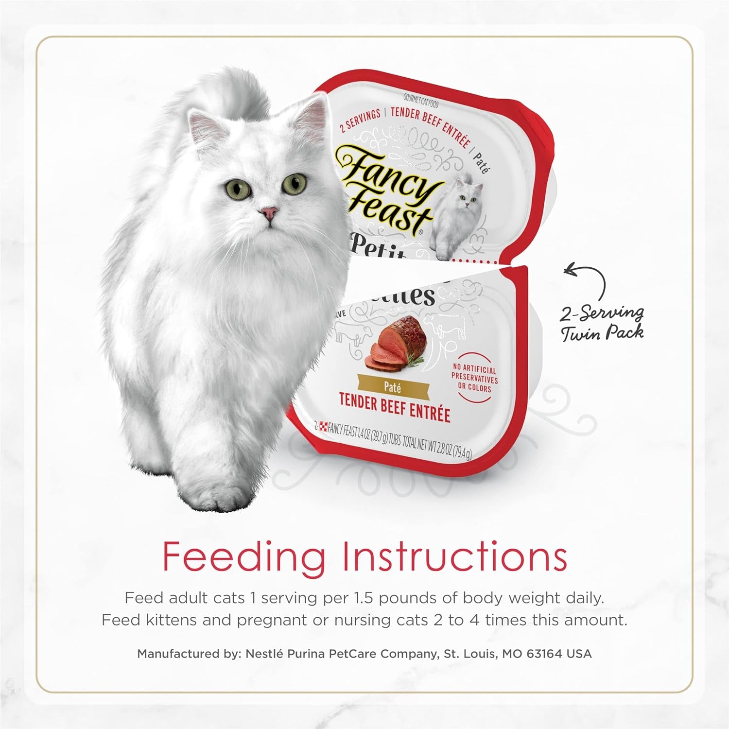 Purina  Gourmet Pate Wet Cat Food, Petites Tender Beef Entree - 2.8 Oz. Tub